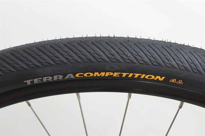 Continental Terra Competition Race Rapid 45  mountain bike tire on a rolling resistance test machine