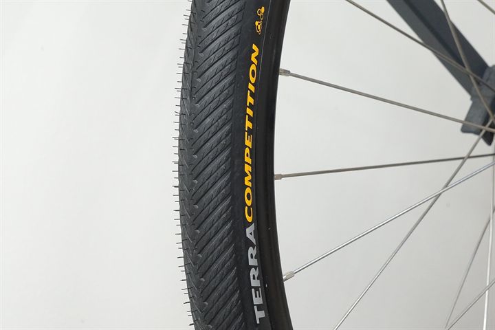 Continental Terra Competition Trail Grip 40  mountain bike tire on a rolling resistance test machine