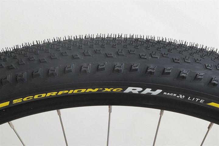 Pirelli Scorpion XC RH Lite Team Edition  mountain bike tire on a rolling resistance test machine