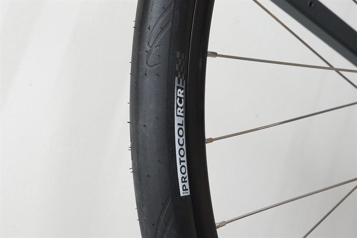 Silca Protocol RCR 38  mountain bike tire on a rolling resistance test machine