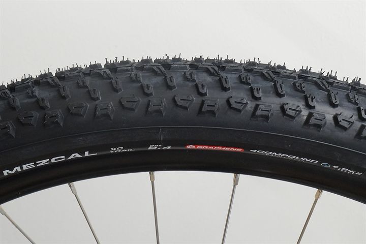 Vittoria Mezcal XC Trail  mountain bike tire on a rolling resistance test machine