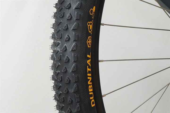 Continental Dubnital Trail Rapid  mountain bike tire on a rolling resistance test machine