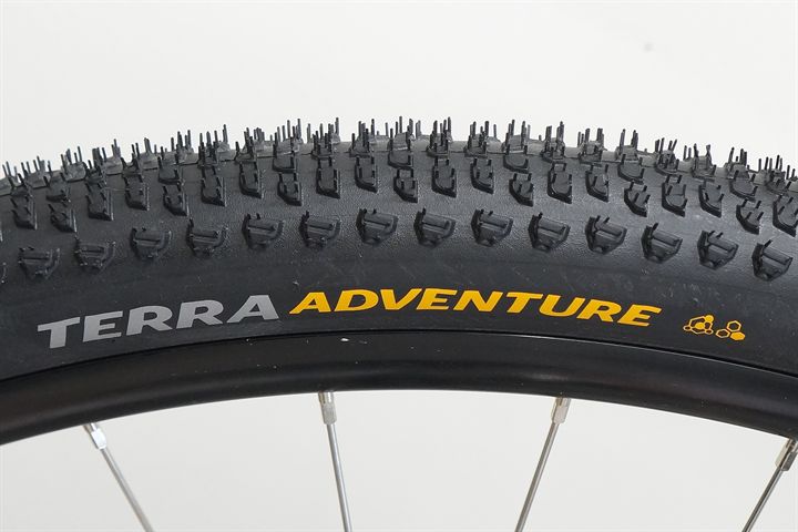 Continental Terra Adventure 45 Continental Terra Adventure 45 mountain bike tire on a rolling resistance test machine