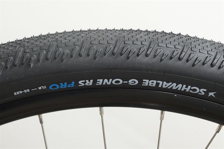 Schwalbe G-One RS Pro (black) 55  mountain bike tire on a rolling resistance test machine