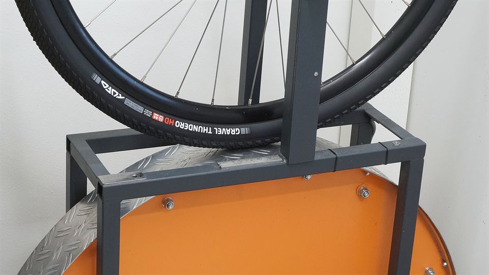 Tufo Gravel Thundero HD 44 Lab Test Tufo Gravel Thundero HD 44 on a rolling resistance machine