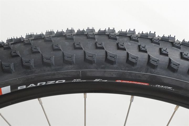 Vittoria Barzo XC Race  mountain bike tire on a rolling resistance test machine